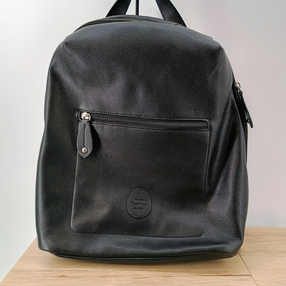 PacaPod Hartland Black Vegan Leather Diaper Bag Backpack 3-in-1 Organizer Set - Picture 5 of 14
